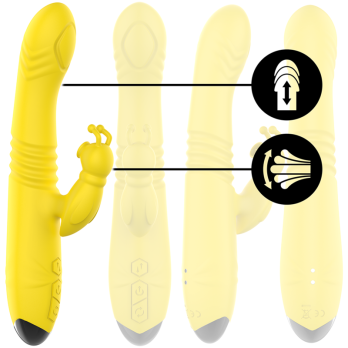 Intense - Toky Multifunction Vibrator Up  Down With Clitoral Stimulator Yellow