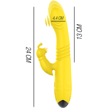 Intense - Toky Multifunction Vibrator Up  Down With Clitoral Stimulator Yellow